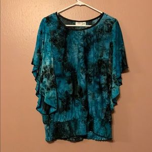 CATO WOMAN Capelet Blouse Sz 18/24W